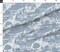 Folk Bicycle Toile Blue Monochrome Block Print Trees Lines Cycling Scandi Custom Printed Fabric by Spoonflower Various Fabrics by the Yard or Fat Quarter